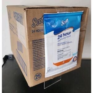 Scott Travel Sanitizing Wipes 24 Hour Sanitizing Wipes, 50 packs of 10. 500ct